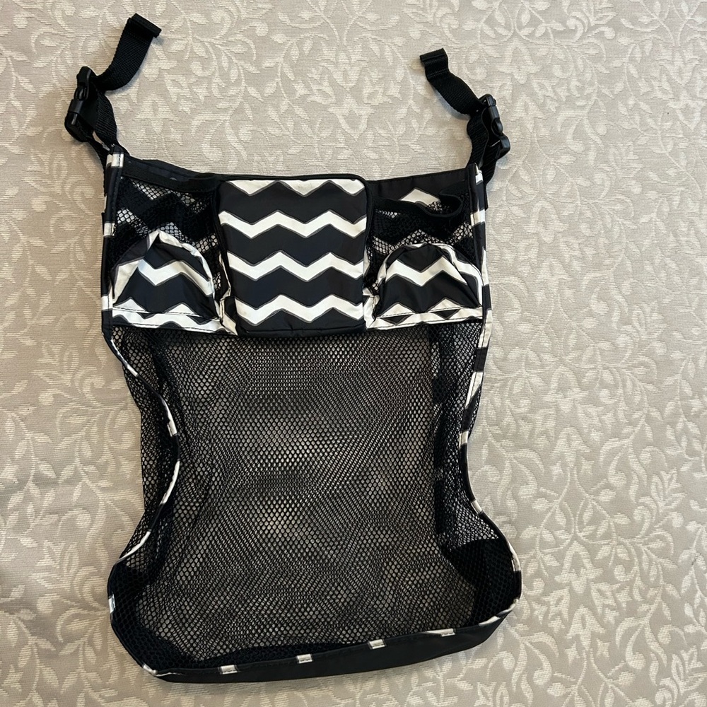 Thirty-One Black and White Chevron Baby Bag